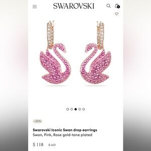 Swarovski Iconic Swan Drop Earrings